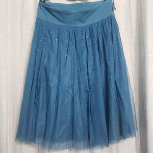 DKNY Blue Studded Tulle Stretch Skirt Size L